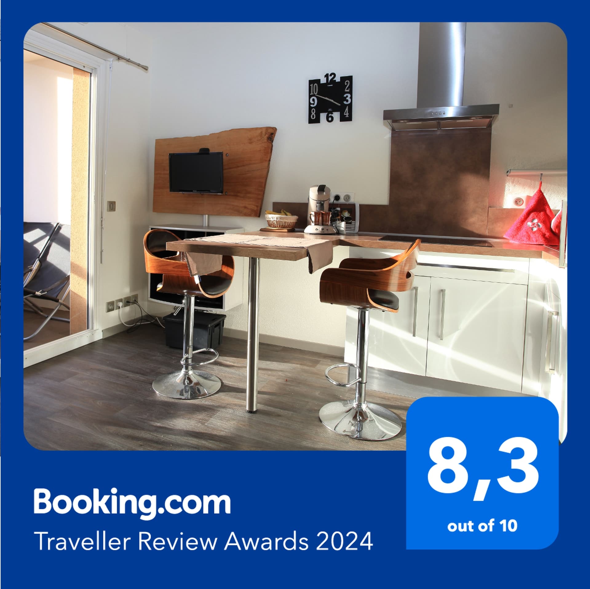 Booking.com Traveller Review Awards 2024, note 8,3 sur 10